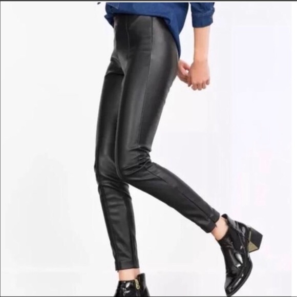 Zara Pants - Zara High Waist Black Faux Leather Leggings XS